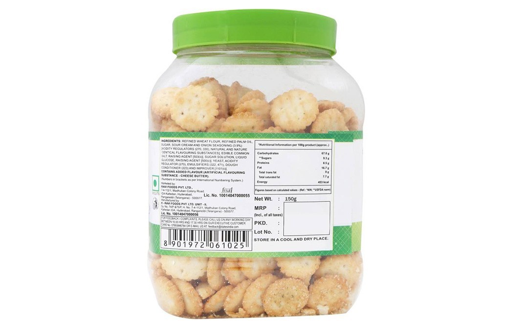 Dukes Nibbles Sour Cream & Onion Baked Snack Biscuits   Jar  150 grams